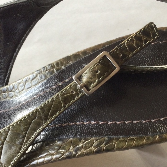 Ann Taylor Leather Faux Croc Slingback’s! Green 8! - Picture 16 of 16